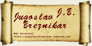Jugoslav Breznikar vizit kartica
